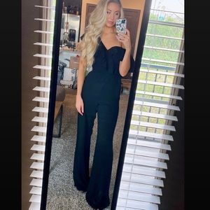 Jay Godfrey One Shoulder Ruffle Jumpsuit